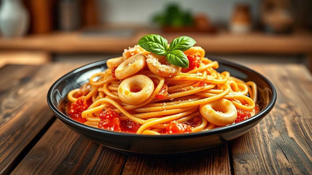 pasta sotong tomato krim