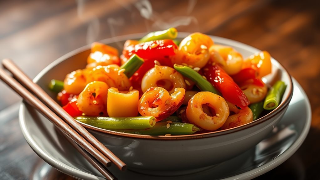 Udang sotong manis dan masam tumis